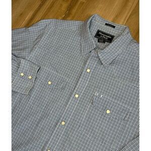 Abercrombie & Fitch Mens Long‎ Sleeve Plaid Pearl Snap Button Shirt Muscle XL
